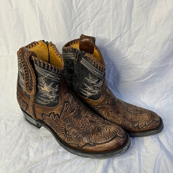 Old Gringo Polo Chale Queenswood Tan Handtooled Boots - Picture 1 of 9